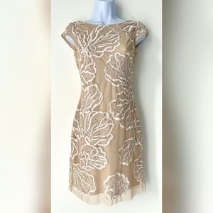 AIDAN MATTOX Mini Tan Dress